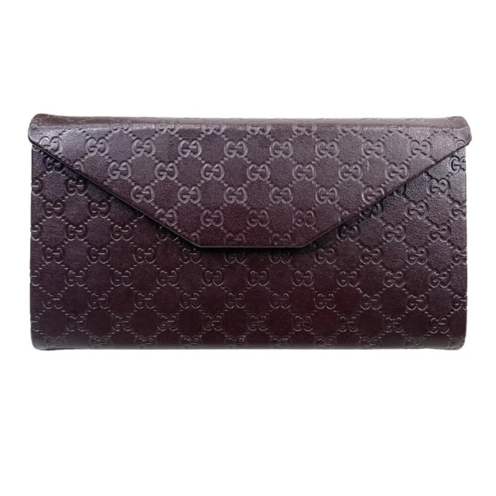 GUCCI Collapsible Leather Sunglasses Eye Glasses Case Brown GG Tri Fold Designer
